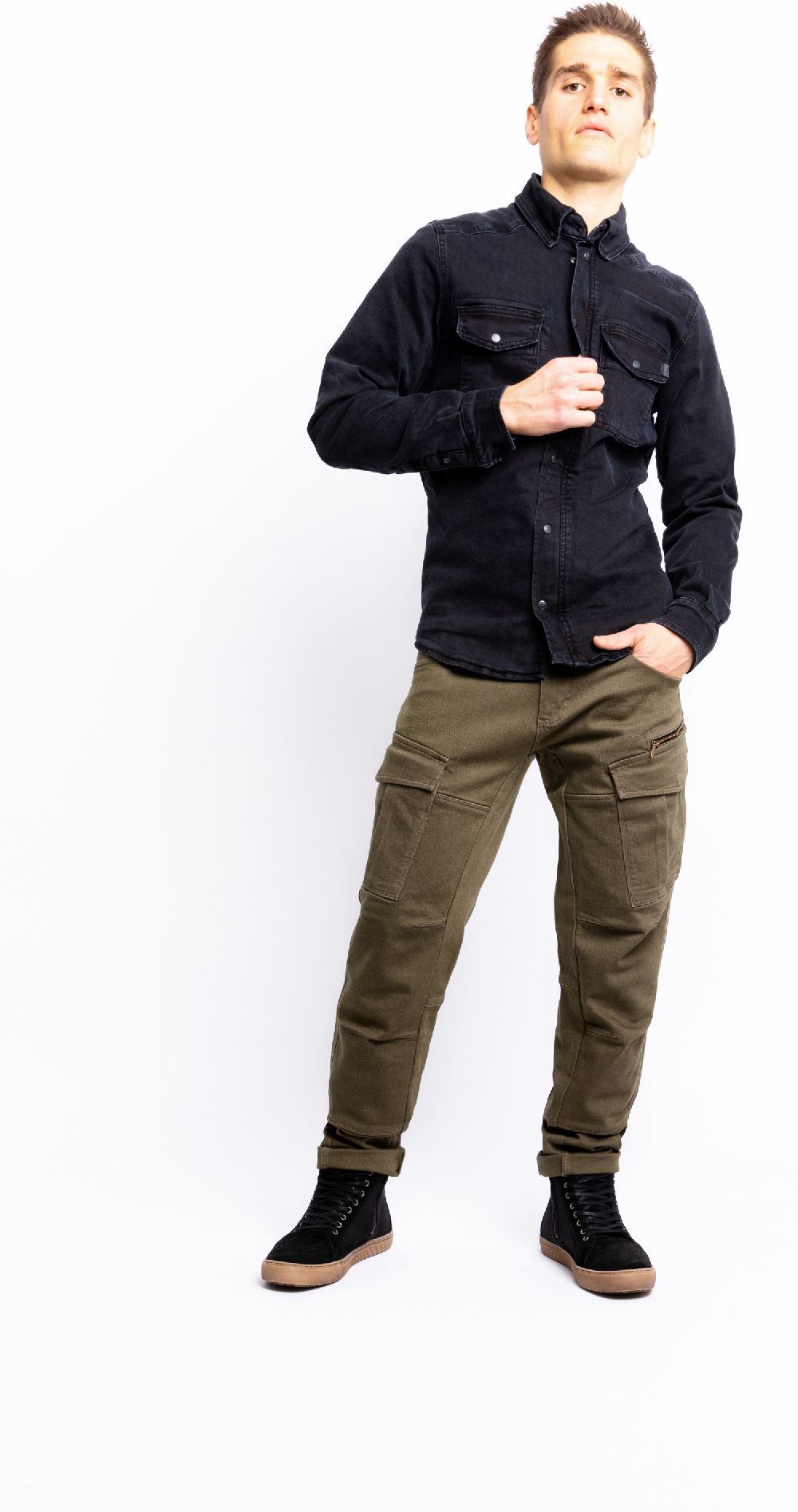 JohnDoeMotorradHoseDefenderMonoXTMOlive-W25-L30