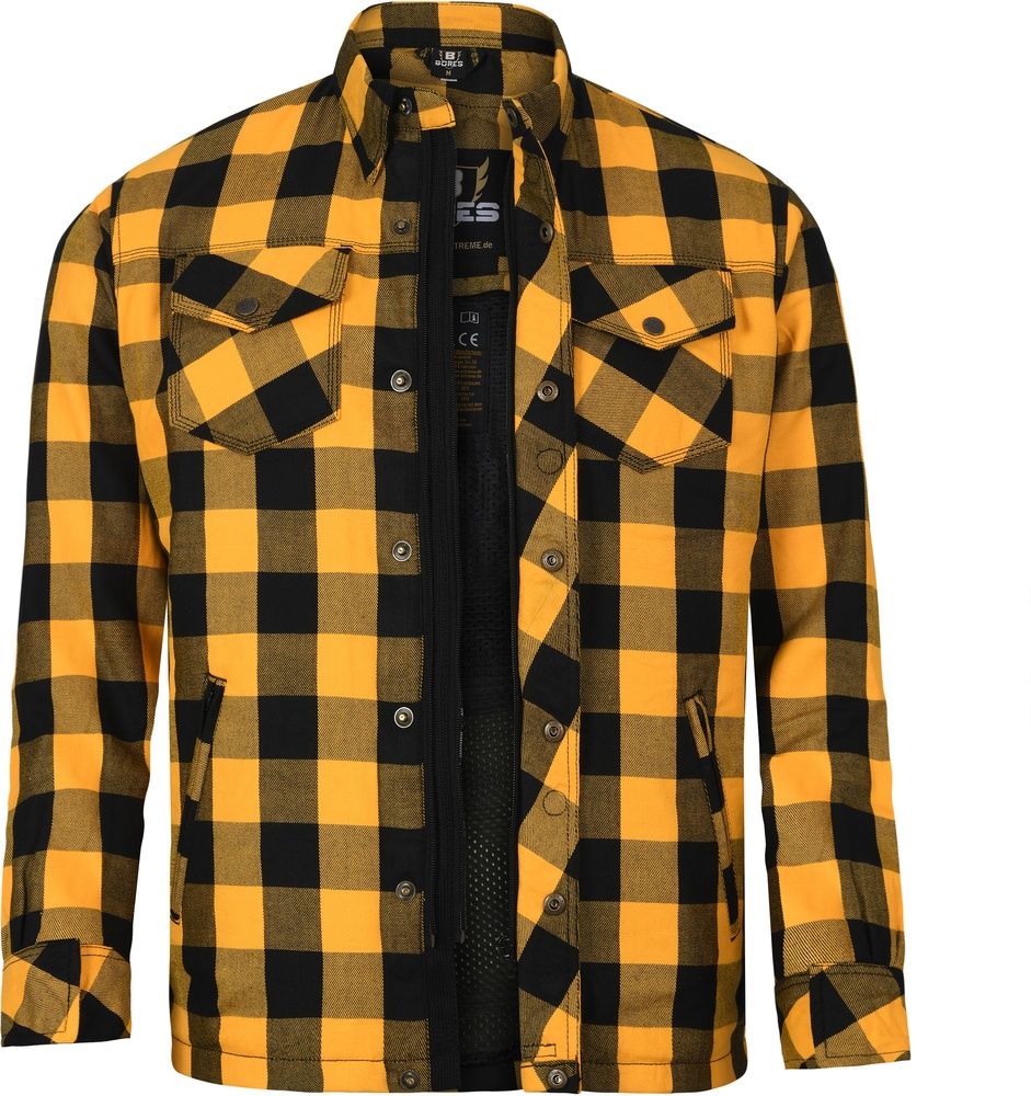 BoresLumberjackMotorradhemdHerren-Basic-SchwarzGelbSchwarzGelb-6XL
