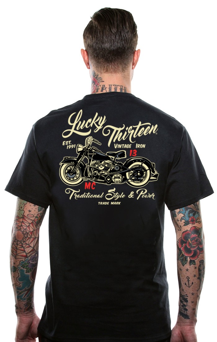 Lucky13T-ShirtVintageIronBlack