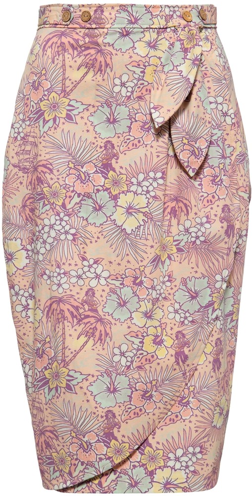 QueenKerosinBleistiftrockmithawaiianischemAll-Over-MusterundWickeloptikQK4200721176Coral