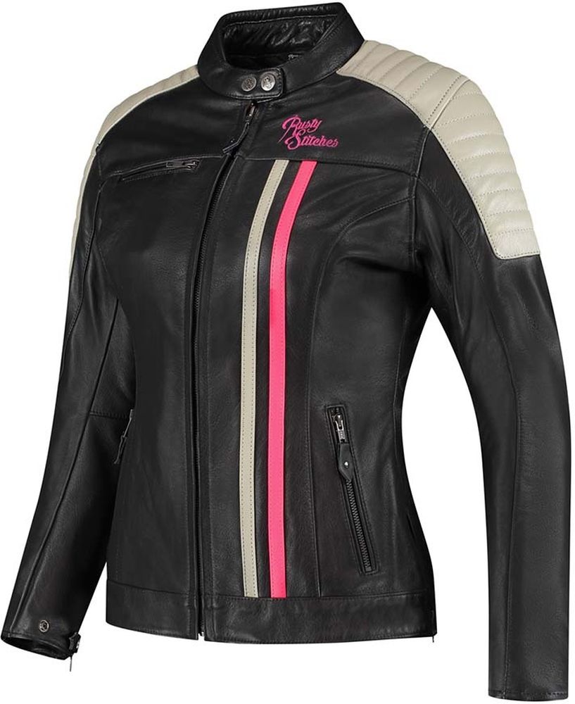 RustyStitchesDamenMotorradJackeJackAlice68348Black-PinkFluo-36