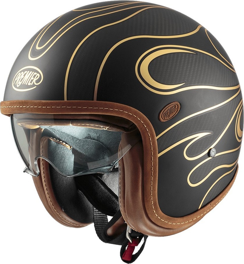 PremierMotorradJethelmVintagePlatinumEdCarbonFRGoldChromedBM