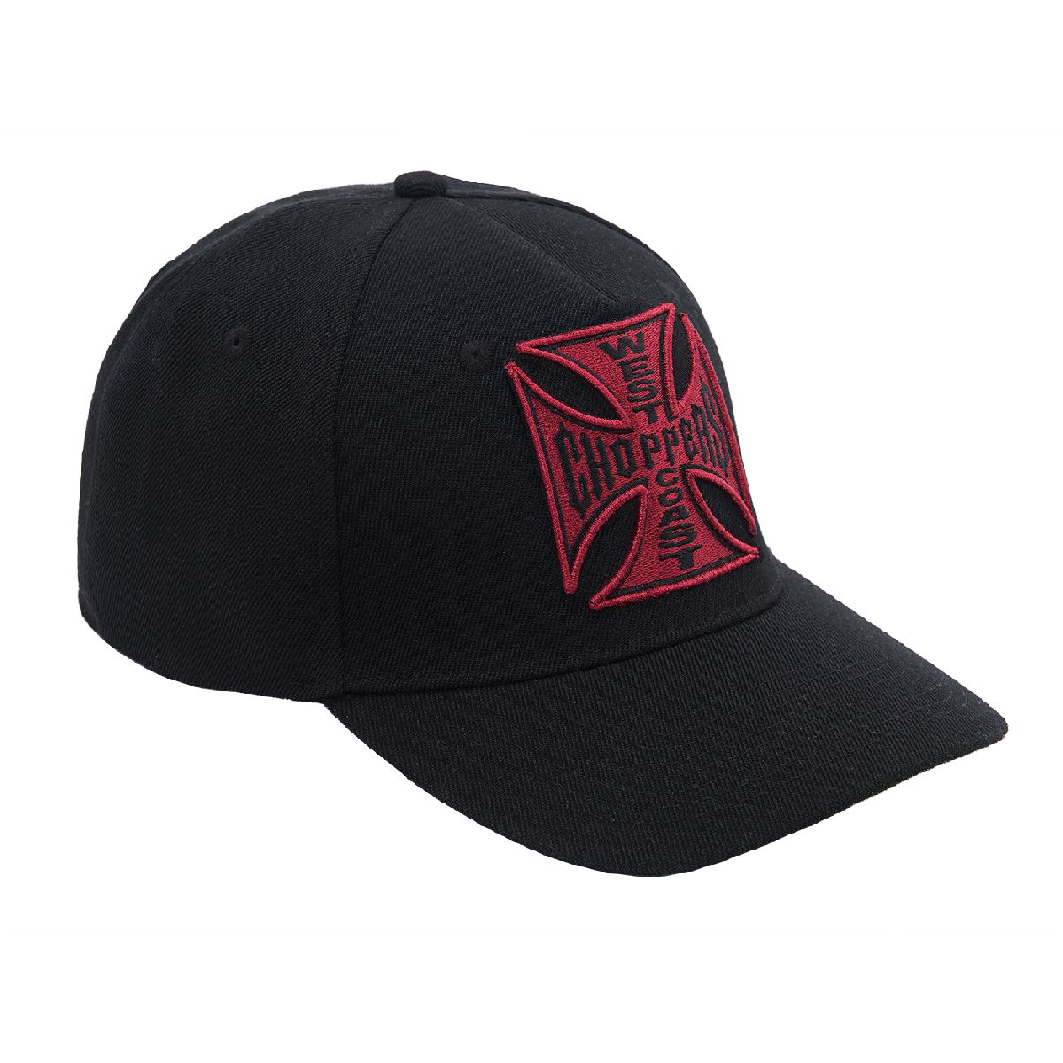 WCCWestCoastChoppersCapRedCrossRoundbill-Snapback