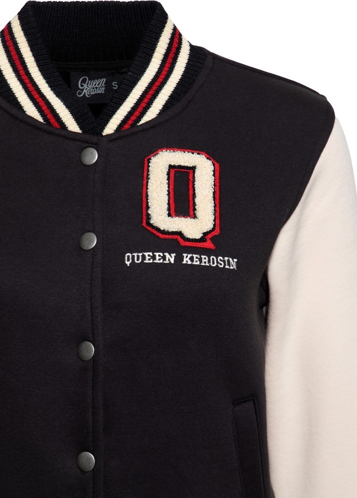 QueenKerosinDamenQCollegeSweatjackeSchwarz