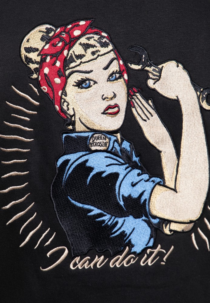 QueenKerosinDamenICanDoItCollegeSweatjackeSchwarz