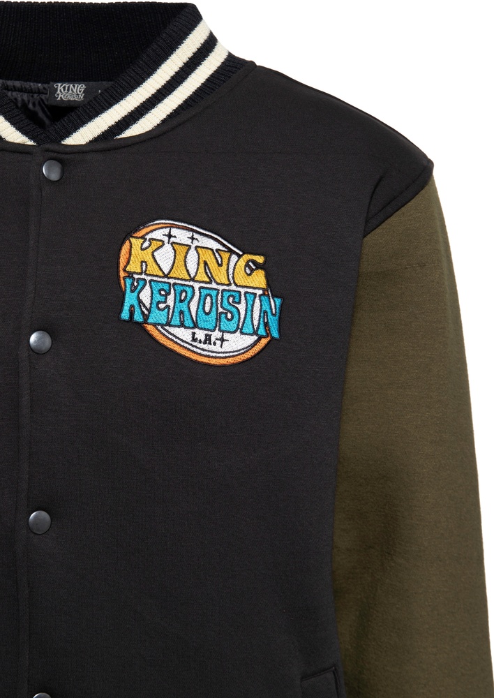 KingKerosinCollegeSweatJackeKKI44062BlackGreen-S