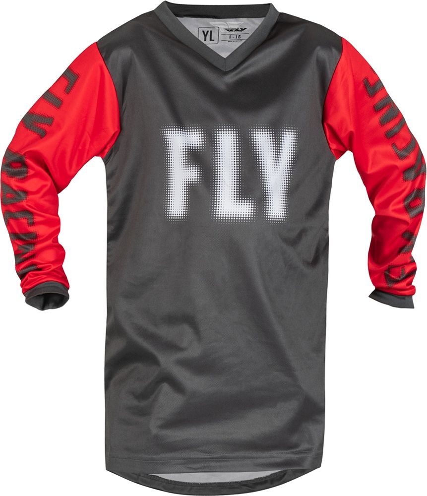 FlyRacingKinderOffroadShirtMX-JerseyYouthF-1670203GreyRed-YL