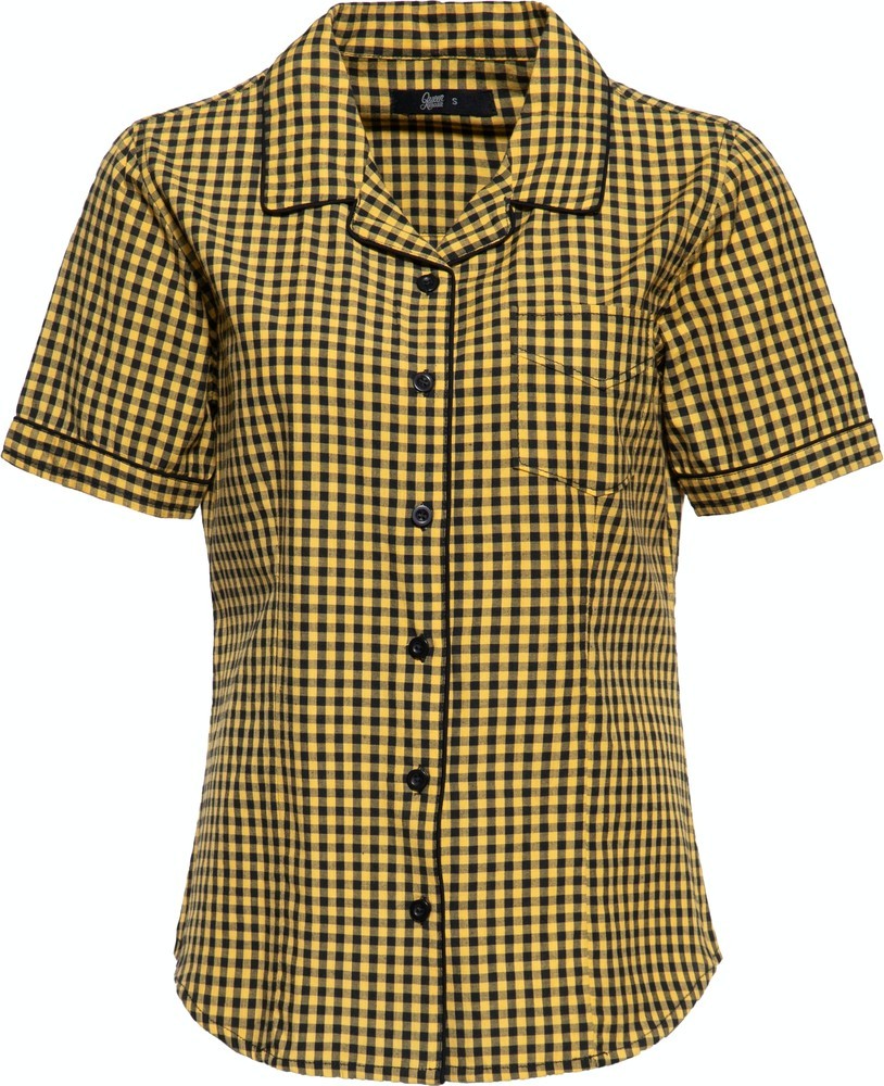 QueenKerosinDamenRetroHemdbluseGelb-3XL