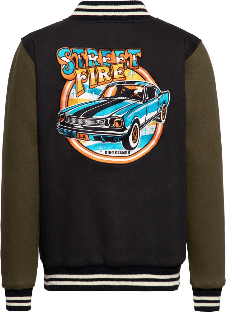 KingKerosinCollegeSweatJackeKKI44062BlackGreen-S