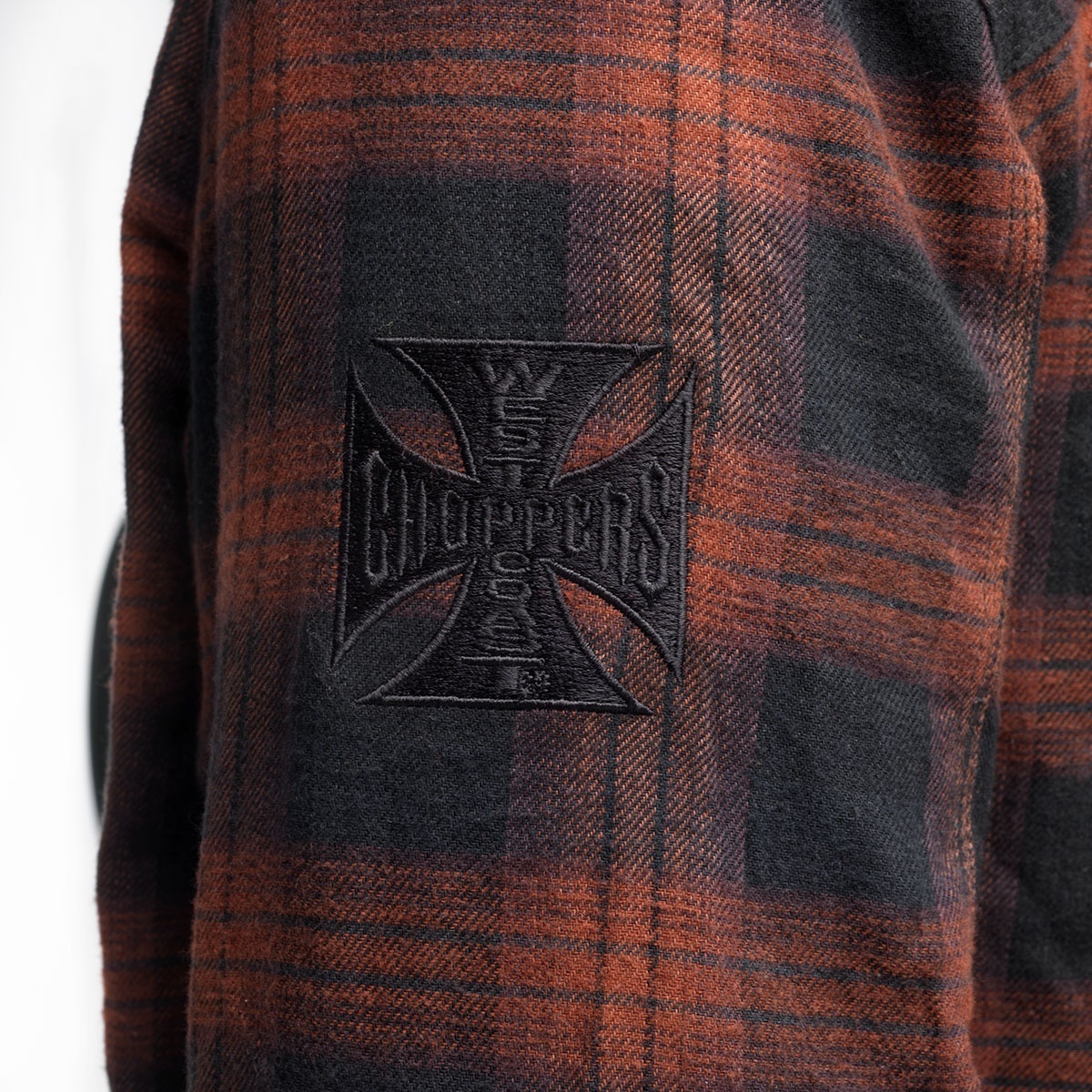 WCCWestCoastChoppersRidingShirtAustinRedBlack