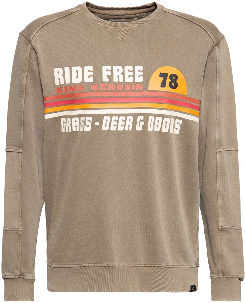 KingKerosinPulloverAcidwashedKKI14005Braun