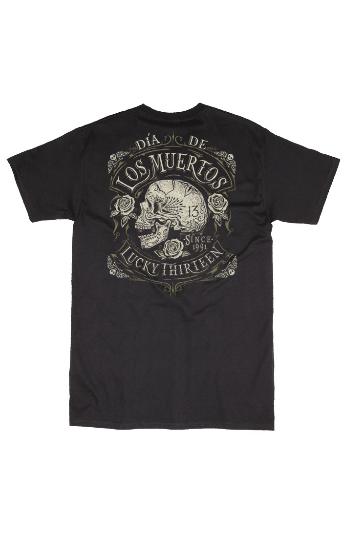 Lucky13T-ShirtDeadSkullBlack