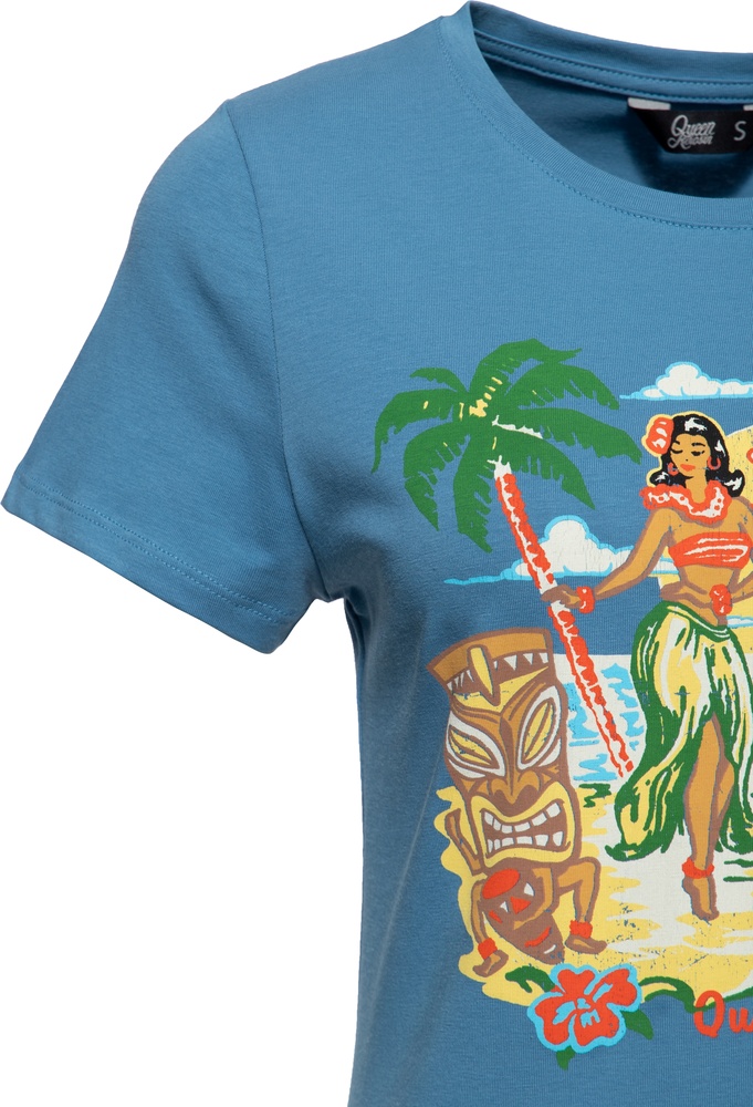 QueenKerosinDamenBasicT-ShirtTikiLagoonQKU41012SkyBlue-XS