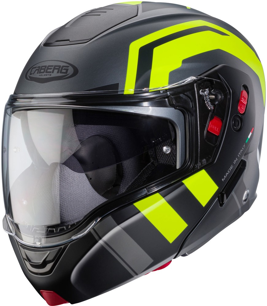 CabergMotorradKlapphelmHorusXRoadMatt-GunMetallicSchwarz-Fluo-Gelb-XS