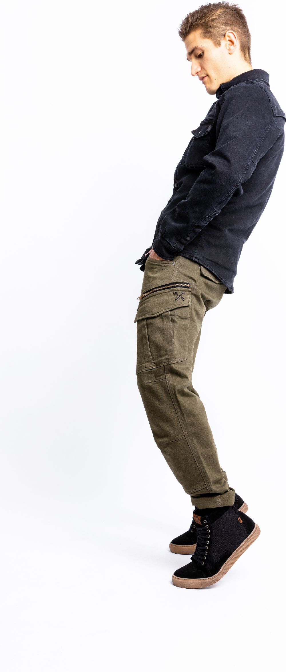 JohnDoeMotorradHoseDefenderMonoXTMOlive-W25-L30