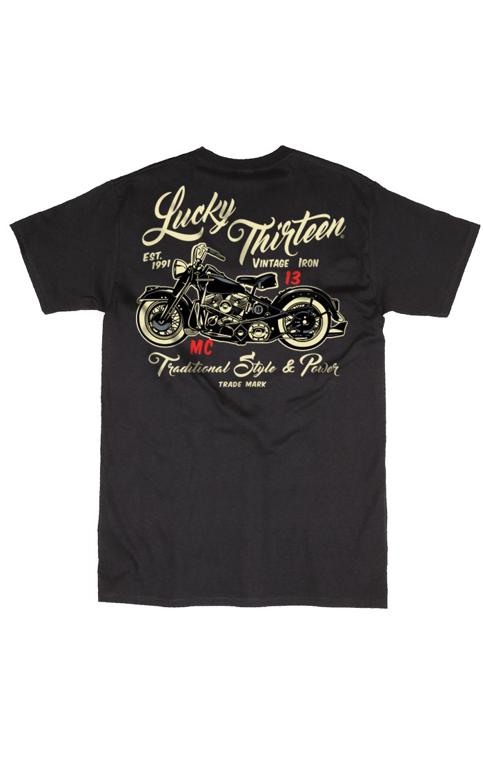 Lucky13T-ShirtVintageIronBlack