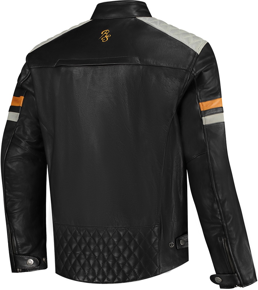 RustyStitchesMotorradJackeJariV268357BlackLightGreyGold-S