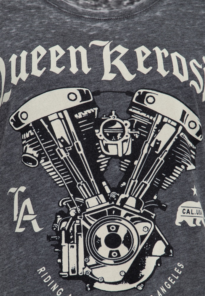 QueenKerosinDamenEnyzmWashSleevelessT-ShirtCalMotorQKU41020