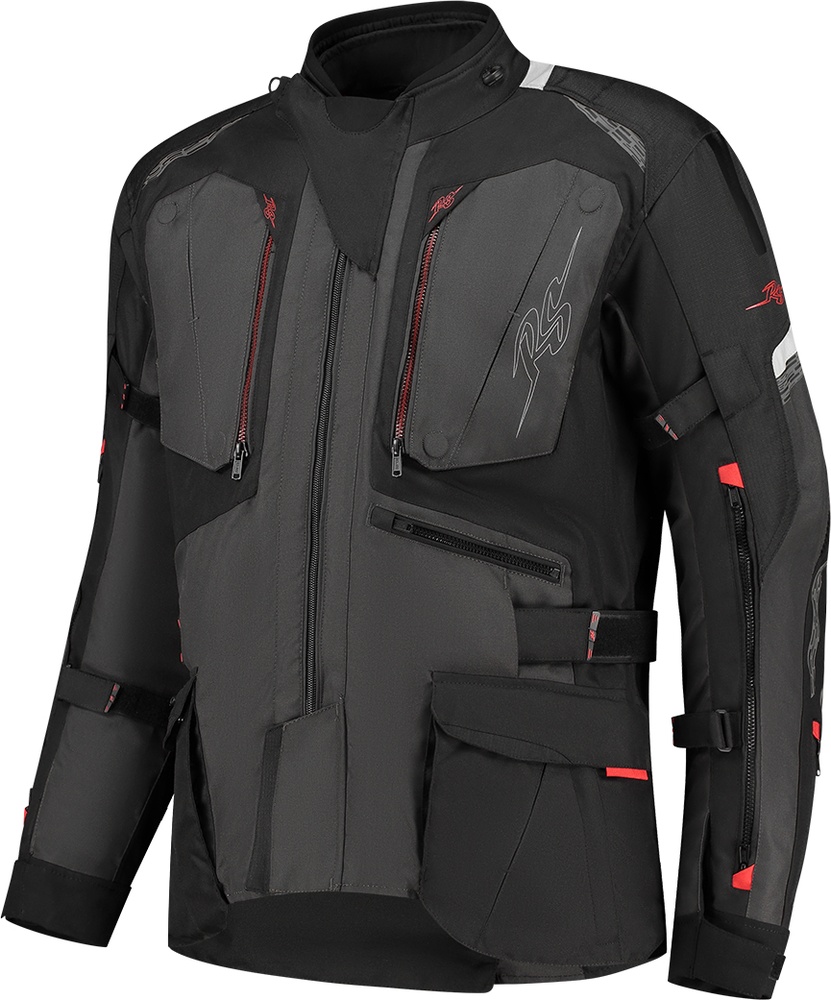RustyStitchesMotorradJackeCliff68370BlackGreyRed-S