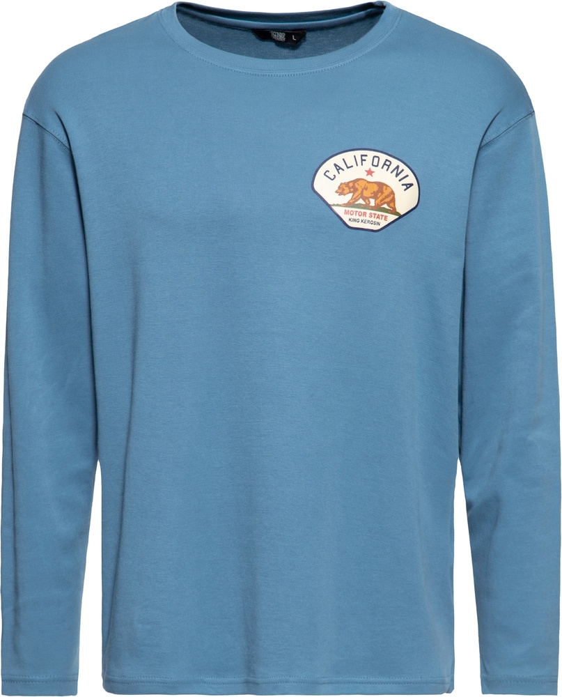 KingKerosinLongsleeveWithPatchCaliforniaMotorKKI32001SmokeBlue-S