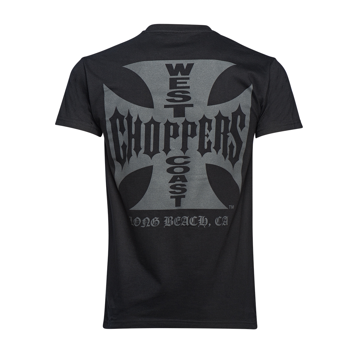 WCCWestCoastChoppersT-ShirtIronCrossSolidBlack-M