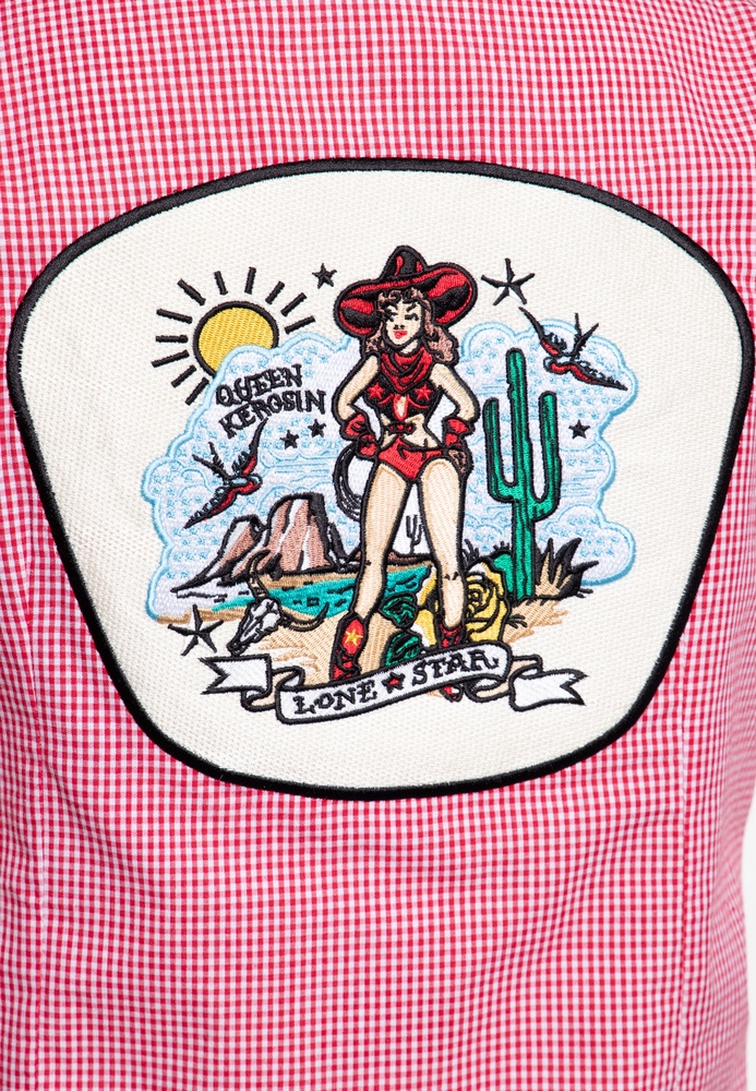 QueenKerosinDamenRetroHemdBluseTexasQKU45011