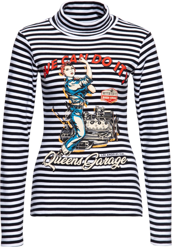 QueenKerosinRollkragenLangarmshirtQKI22008Schwarz