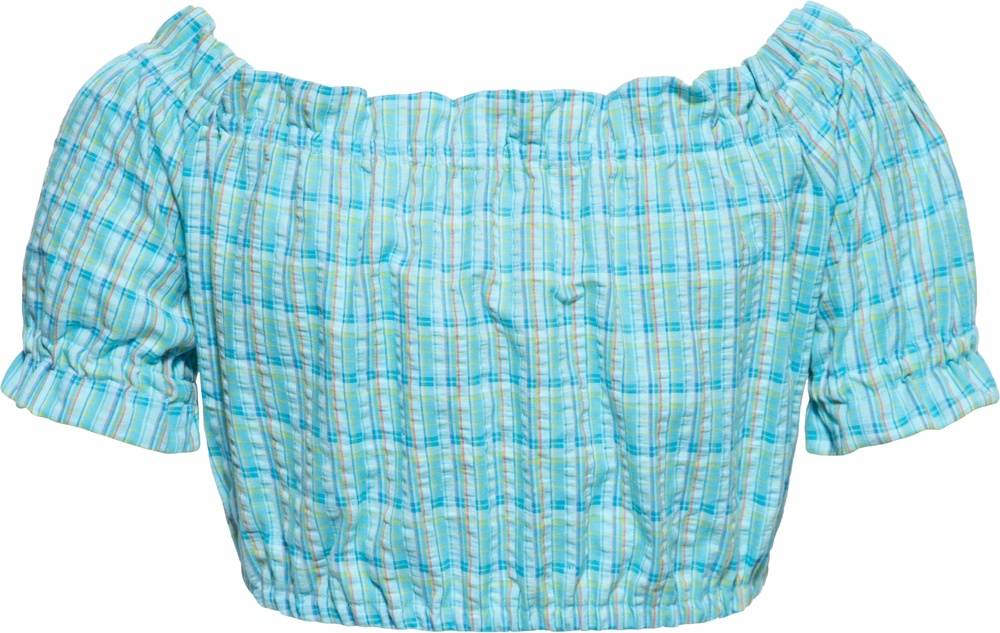 QueenKerosinDamenCarmenbluseQKU45027Turquoise-XS