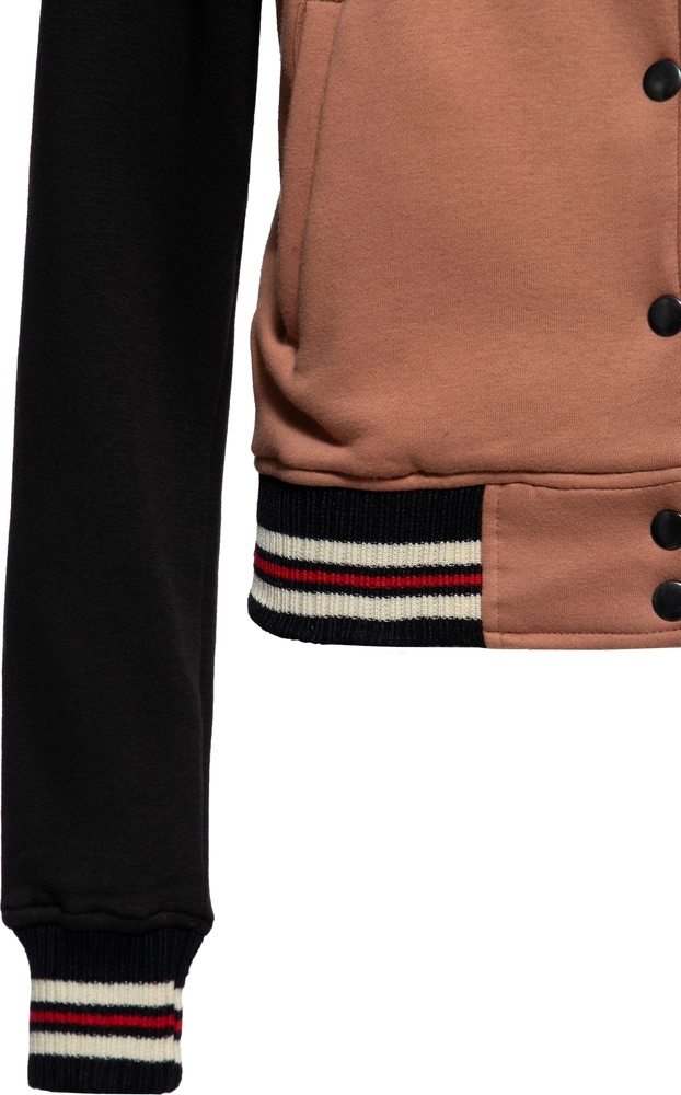 QueenKerosinDamenCollegeSweatJacketBuiltItUpQKI34002Latte-XS