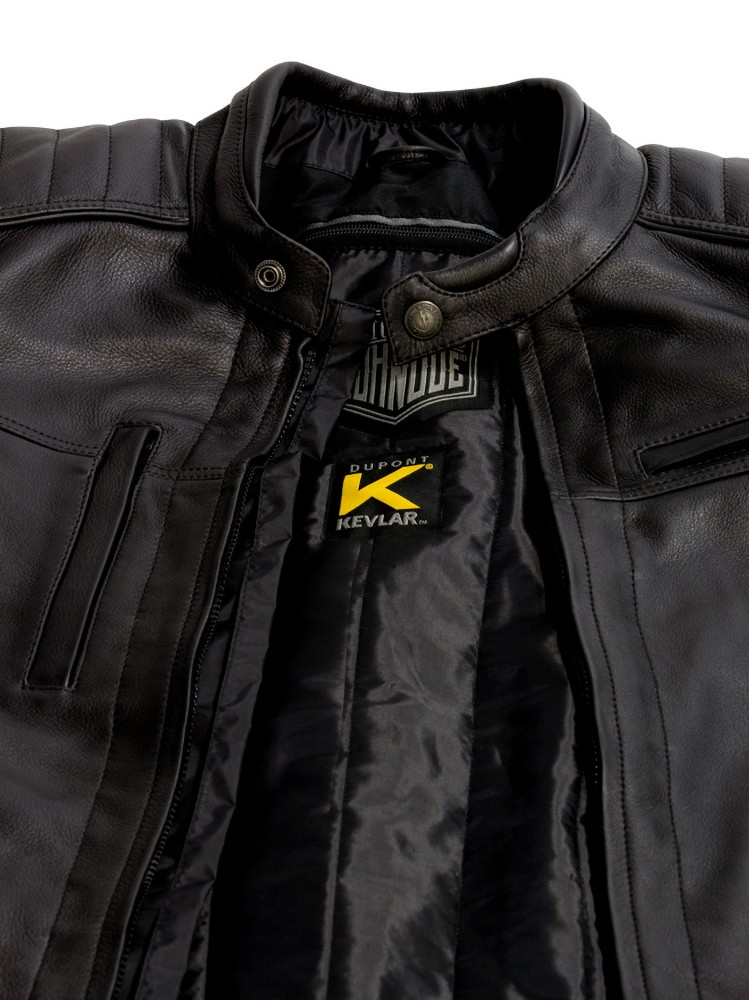JohnDoeMotorradJacketTechnicalLeatherJacketwithBlack