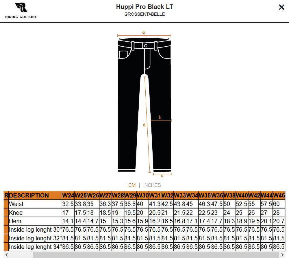 RidingCulturebyRokkerMotorradhoseHuppiProBlackLT