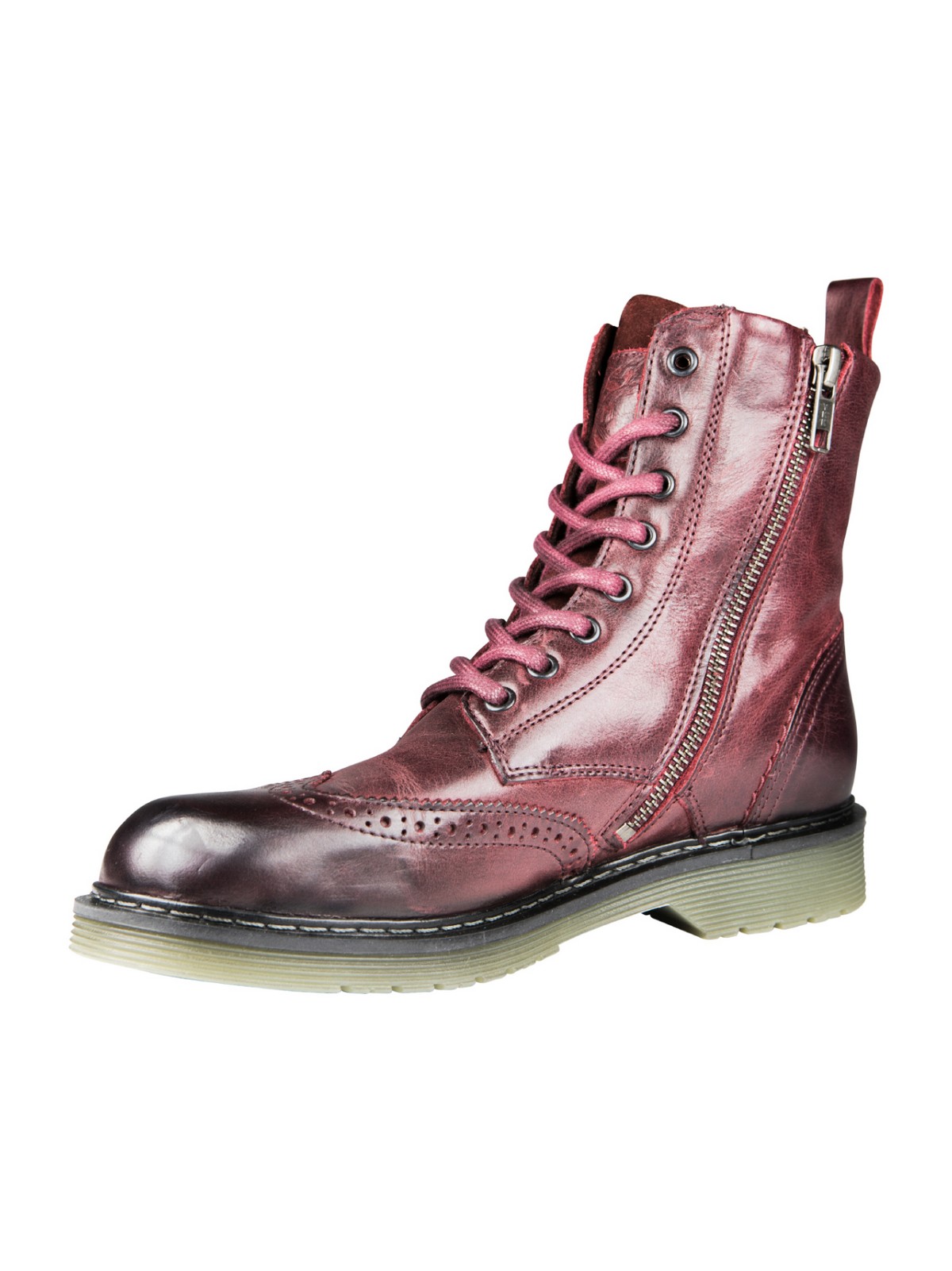 JohnDoeMotorradDamenSchuheSixtyBudapestBordeauxRed-36