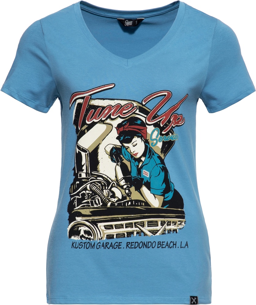 QueenKerosinDamenTShirt-TuneUpQK4195358075BlueHeaven-XS