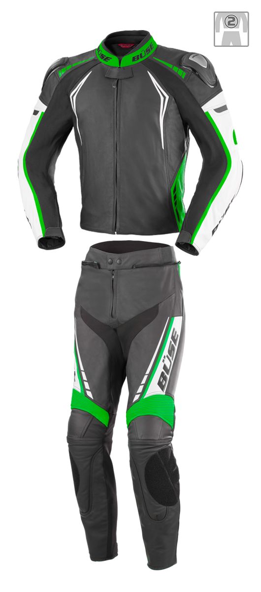 BseSilverstoneProLederkombi2TlgDamenSchwarzGrn