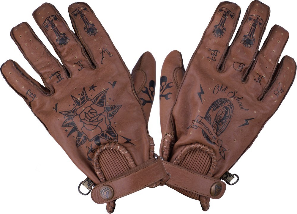 ByCityMotorrad-HandschuheSecondSkinGlovesBrownTattoo-XS