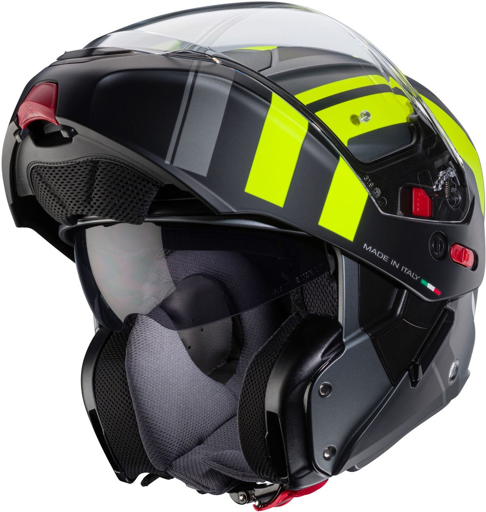 CabergMotorradKlapphelmHorusXRoadMatt-GunMetallicSchwarz-Fluo-Gelb-XS