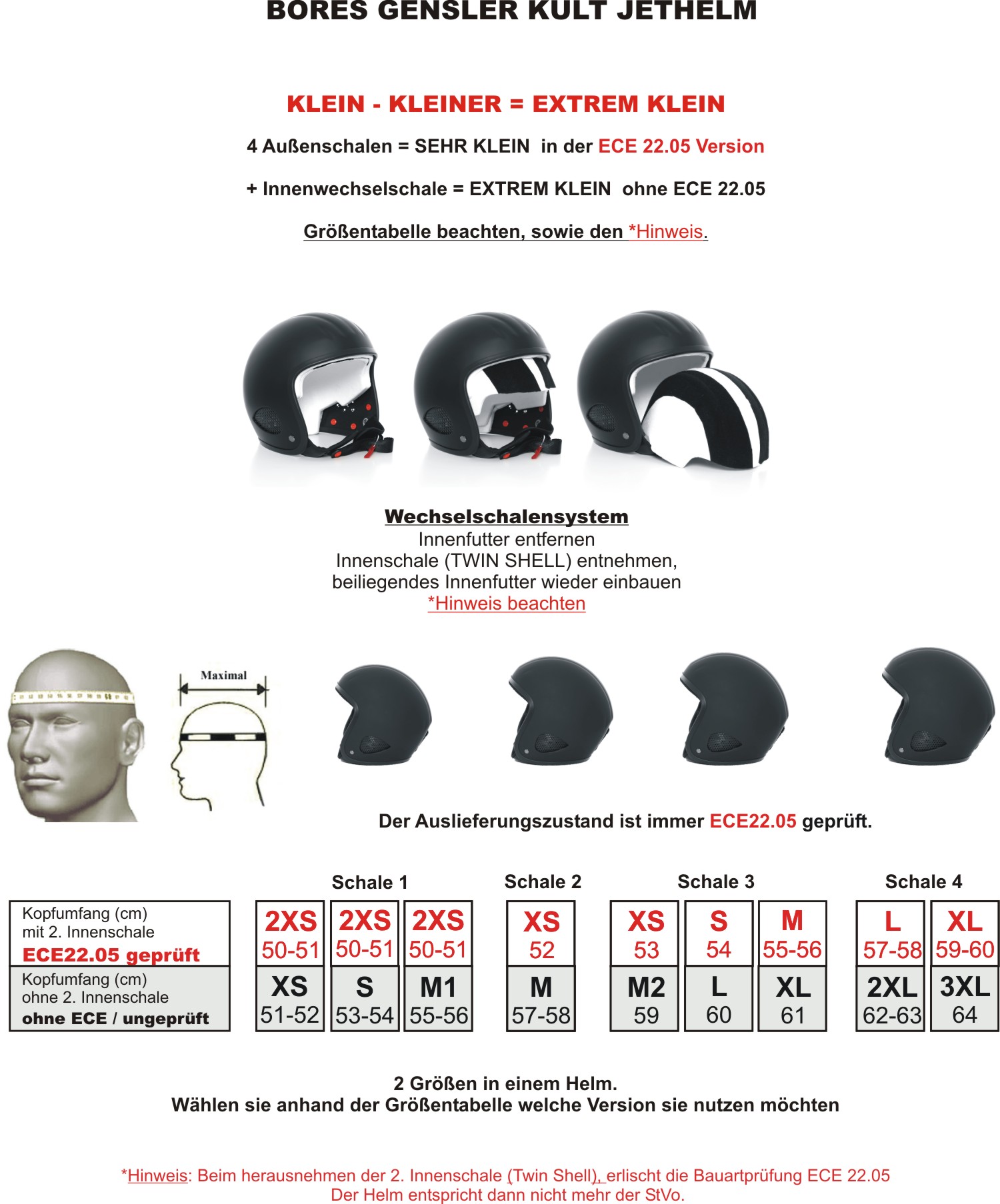 BoresMotorradHelmGenslerKultJethelmmitVisieruTextilInnenfutterglnzendBlack