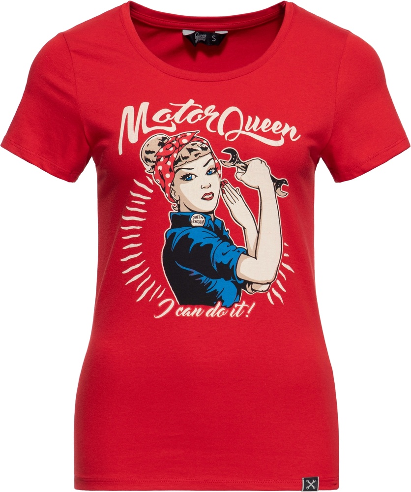 QueenKerosinDamenPrintT-ShirtMotorQueenICanDoItQKI11002Red-XS