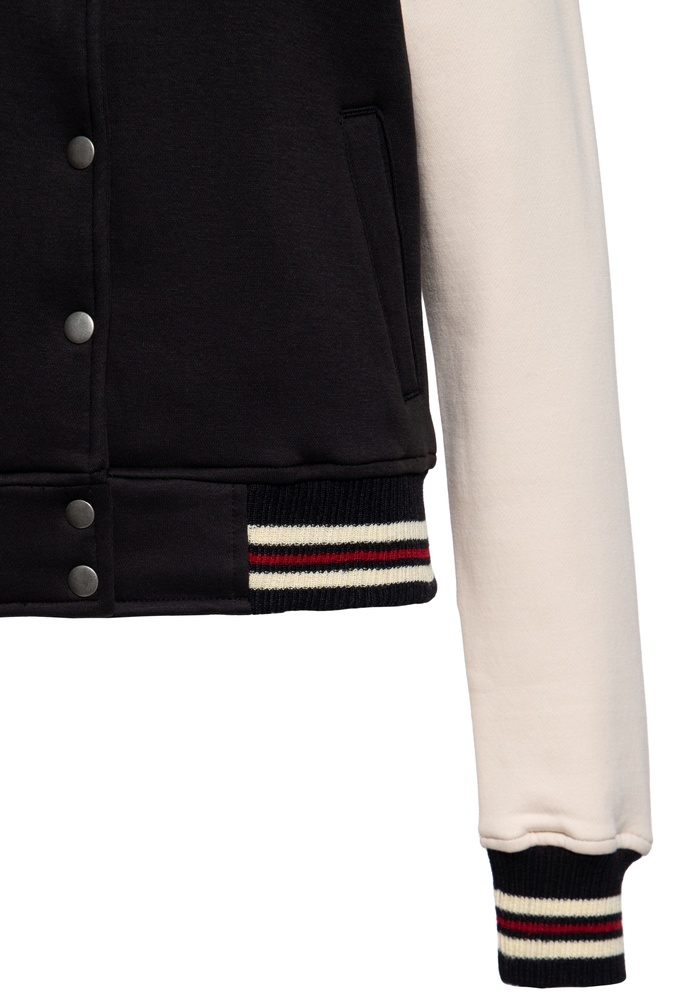 QueenKerosinDamenCollegeSweatJacketWeCanDoItQKI34001Black-XS