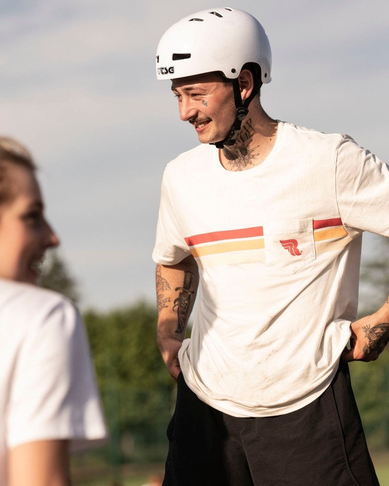 RidingCulturebyRokkerT-ShirtStripeDirtyWhite-S