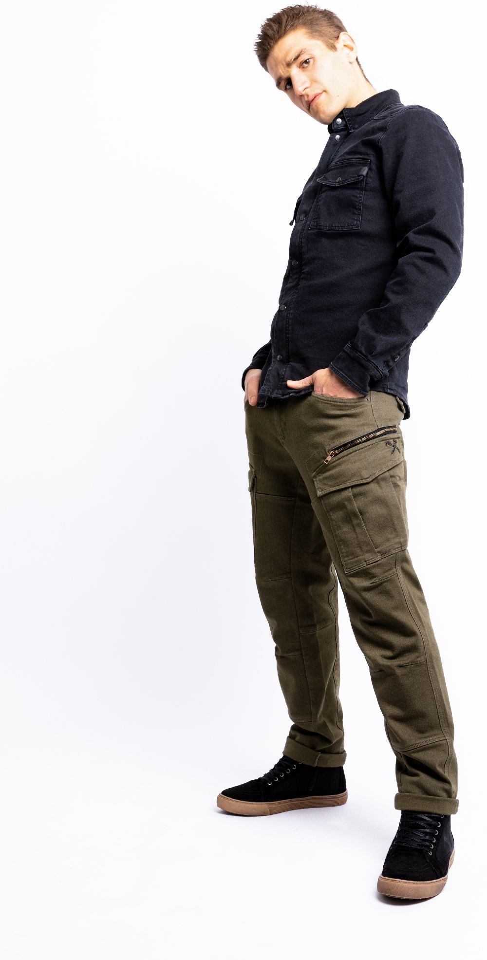 JohnDoeMotorradHoseDefenderMonoXTMOlive-W25-L30