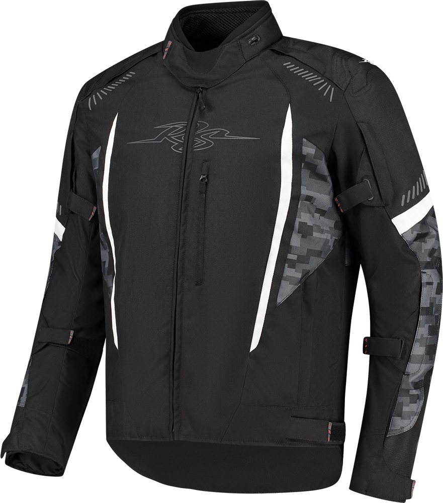 RustyStitchesMotorradJackePete68372BlackPixelWhite-S
