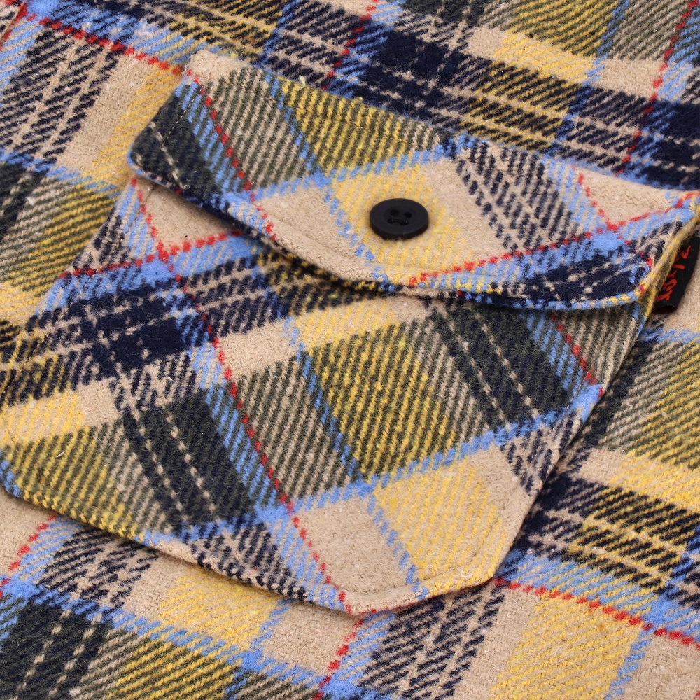 1312MotorradShirtWoodlandCheckDRE0039Yellow-S