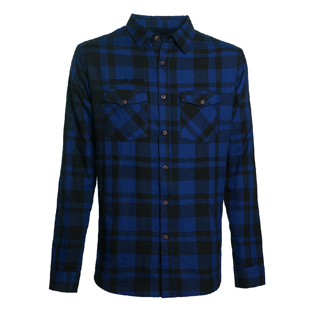 WCCWestCoastChoppersFlannelLaBombaHerringboneBlueBlack