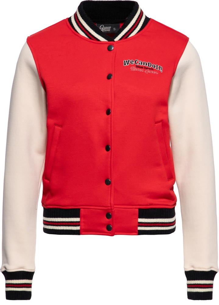 QueenKerosinDamenCollegeSweatJackeWeCanDoItQKU44003Red-XS