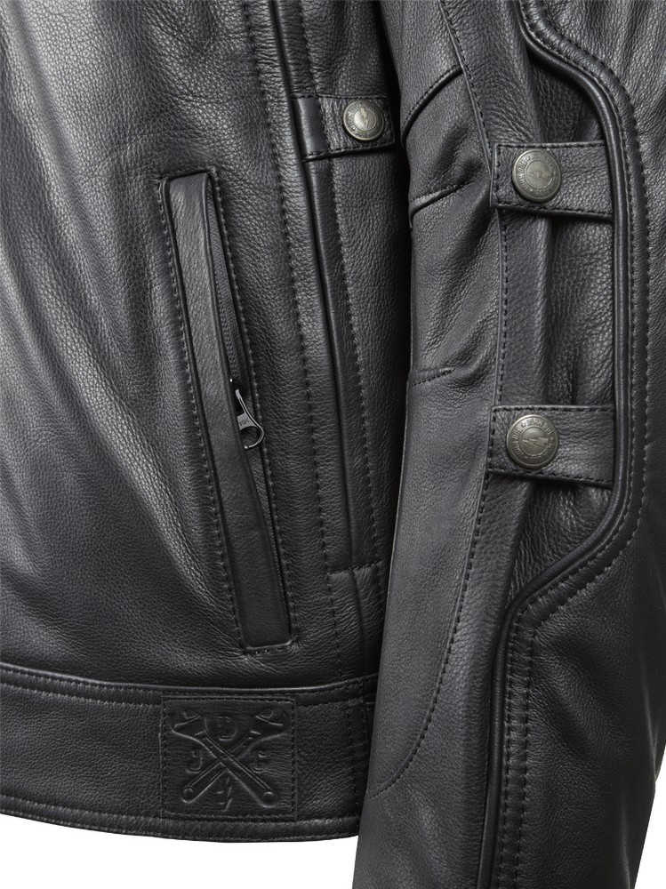 JohnDoeMotorradJacketTechnicalLeatherJacketwithBlack