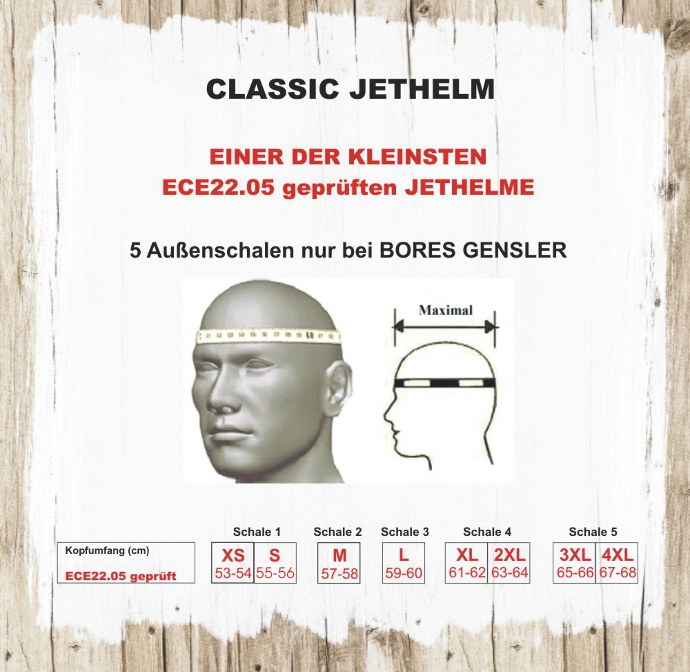 BoresMotorradHelmGenslerClassicJethelmmitTextilInnenfuttermattBlack