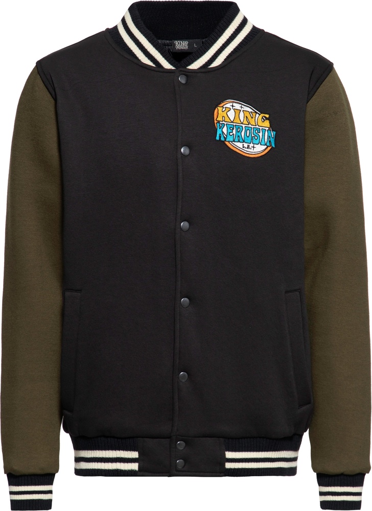 KingKerosinCollegeSweatJackeKKI44062BlackGreen-S