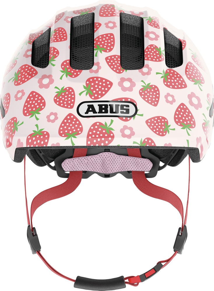 ABUSKinderFahrradhelmKidsSMILEY30LED67706-RoseStrawberry-S