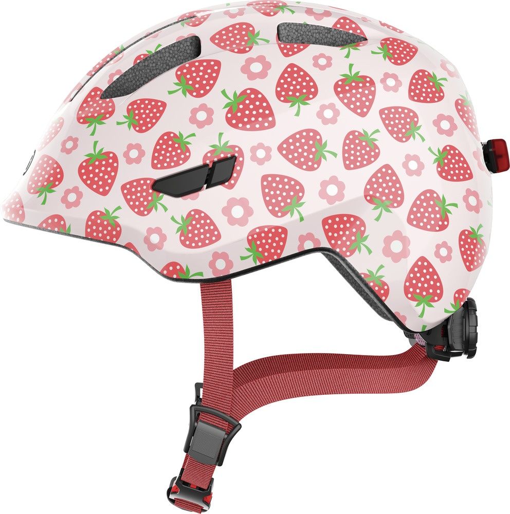 ABUSKinderFahrradhelmKidsSMILEY30LED67706-RoseStrawberry-S